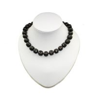  Shungite necklace "Tumbled Cube" with silver glass beads, fig. - Shungite.com 
