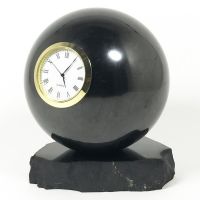  Shungite sphere 100 mm with clock on the rack, fig. - Shungite.com 