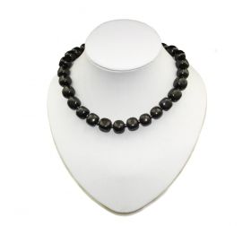  Shungite necklace "Tumbled Cube" with gold glass beads, fig. - Shungite.com 