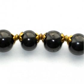  Shungite necklace 55 cm with "gold flower" beads, fig. - Shungite.com 