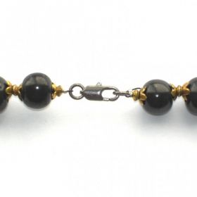  Shungite necklace 55 cm with "gold flower" beads, fig. - Shungite.com 